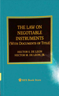 The Law on Negotiable Instruments